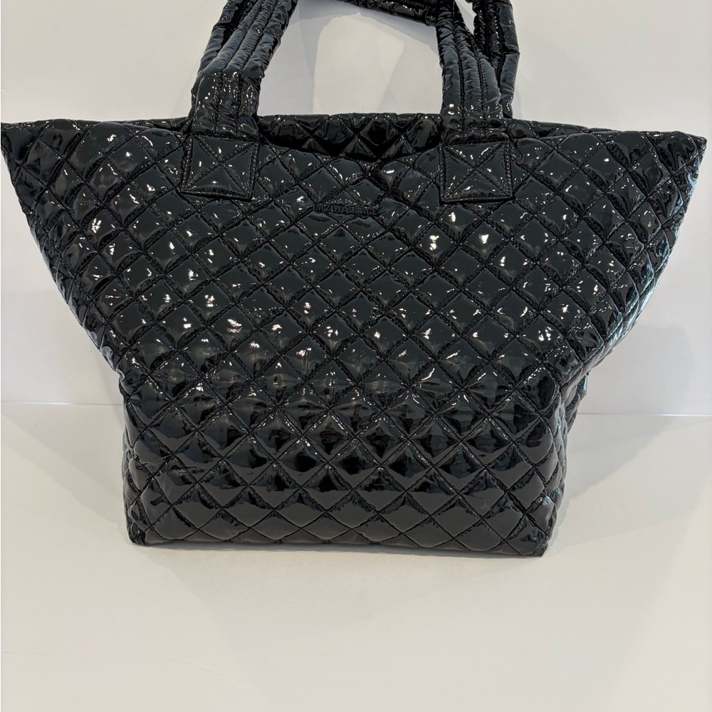 MZ Wallace Black Lacquer Medium Metro Tote Deluxe